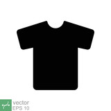 T-shirt icon. Simple solid style. Shirt, tee, sport, clothes, blank, fashion concept. Glyph vector illustration isolated on white background. EPS 10.