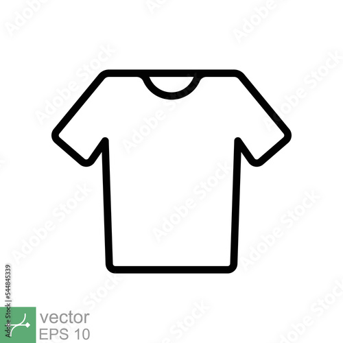 T-shirt icon. Simple outline style. Shirt, tee, sport, clothes, blank, fashion concept. Thin line vector illustration isolated on white background. EPS 10.