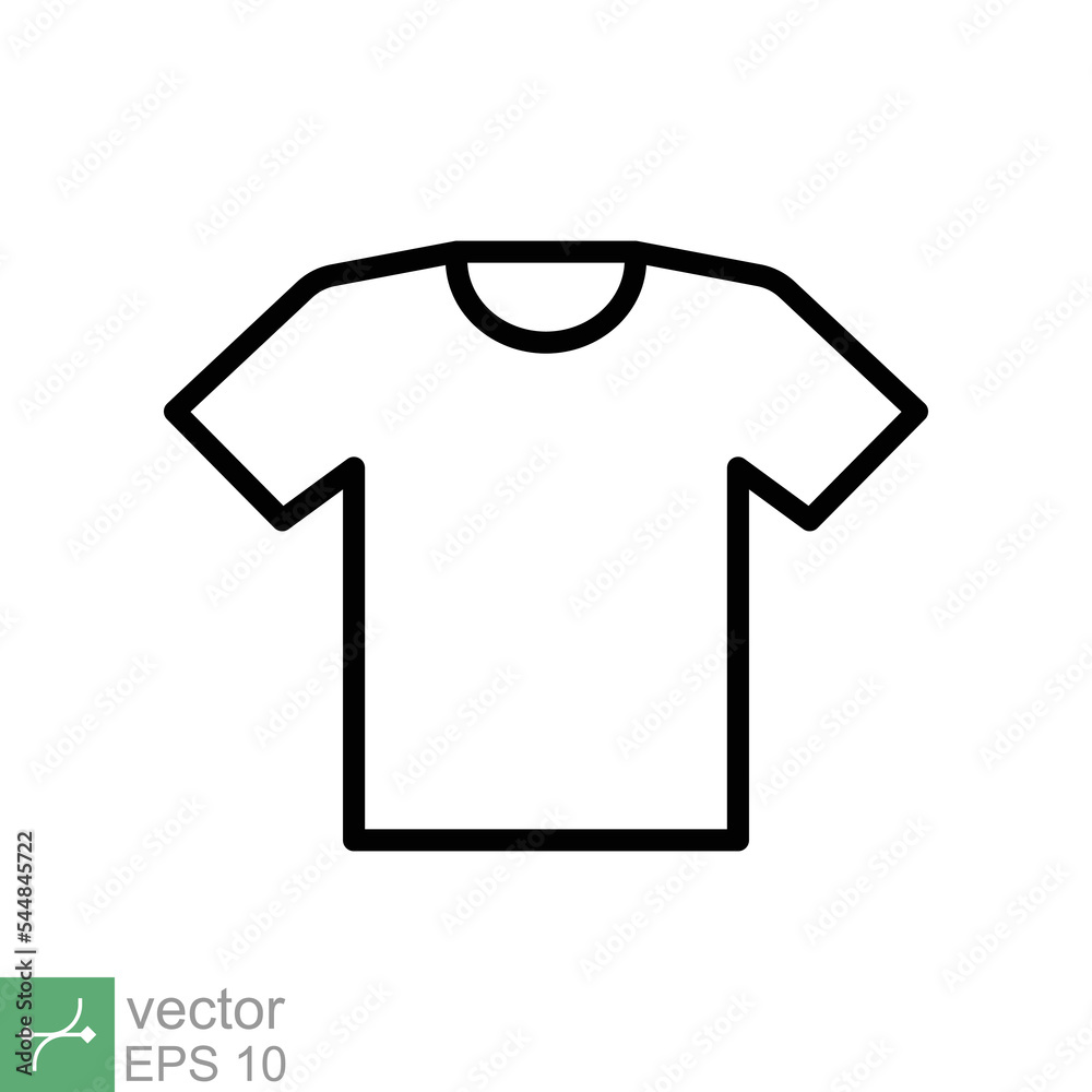 T-shirt icon. Simple outline style. Shirt, tee, sport, clothes, blank, fashion concept. Thin line vector illustration isolated on white background. EPS 10. T-shirt icon. Simple outline style. Shirt, tee, sport, clothes, blank, fashion concept. Thin line vector illustration isolated on white background. EPS 10.