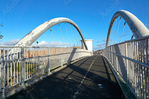 Arched footbridge in Mansfield  Nottinghamshire  UK