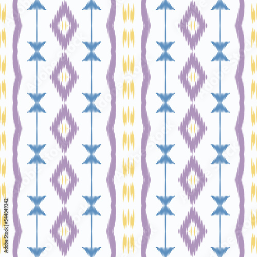 ฺฺBatik Textile Motif ikat stripes seamless pattern digital vector design for Print saree Kurti Borneo Fabric border brush symbols swatches cotton