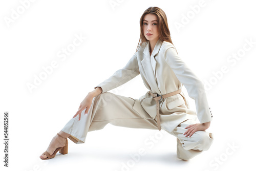 elegant lady in pantsuit