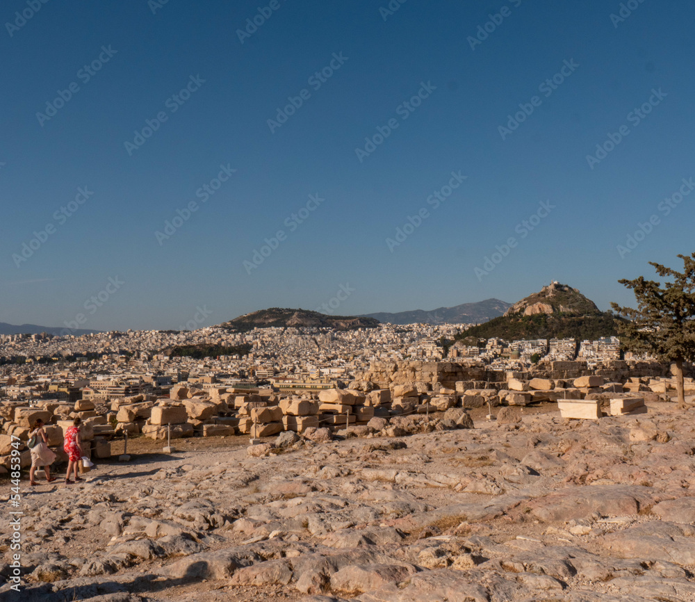 Panorama of Athens from Acropolis in Greece Europe