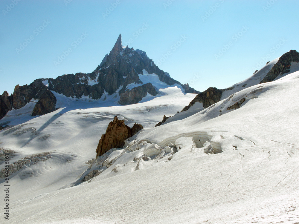 landscape with snow and mountains