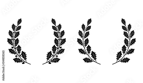 Wreath of oak branches with acorns