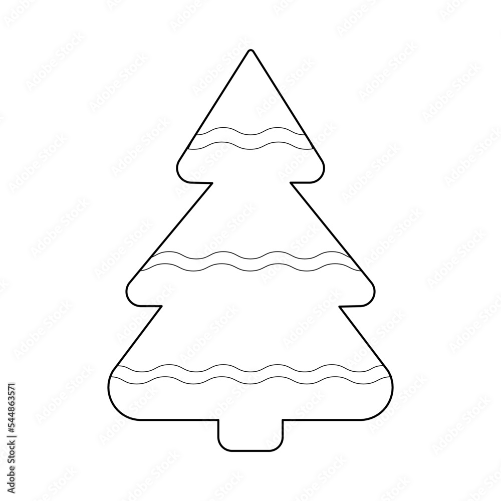Christmas tree 2023. New Year holidays vector design. Coloring Christmas tree