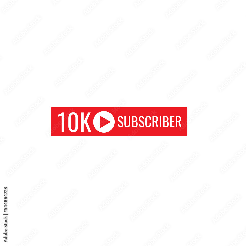 10K subscriber banner art template vector illustration. Ad banner tag for social media. 10K subscriber banner art template vector illustration. Ad banner tag for social media.