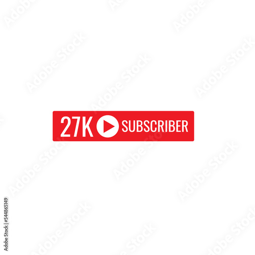 27K subscriber banner art template vector illustration. Ad banner tag for social media.