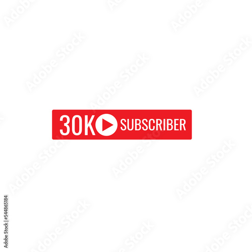30K subscriber banner art template vector illustration. Ad banner tag for social media.