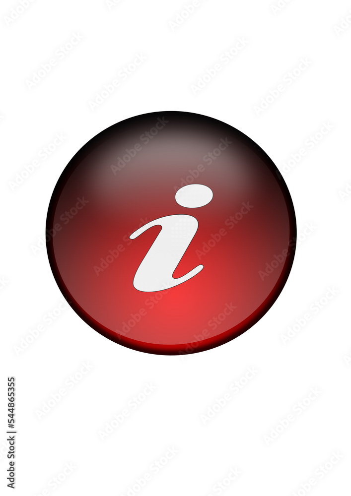 roter 3D Button mit Symbol für Information roter 3D Button mit Symbol für Information