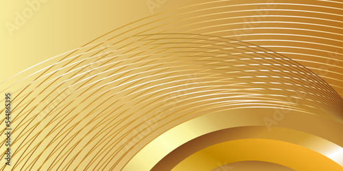 Particle drapery and smooth wave gold background. 3d illustration, 3d rendering.