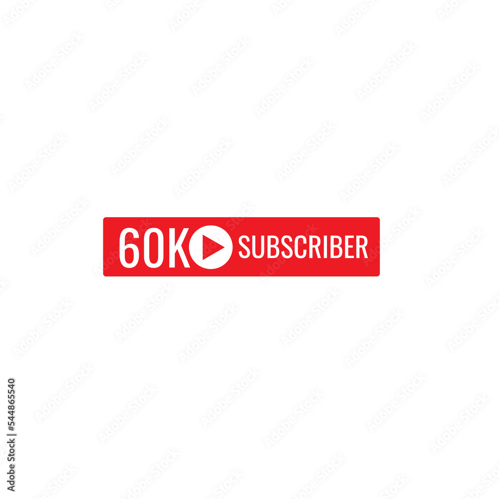 60K subscriber banner art template vector illustration. Ad banner tag for social media. 60K subscriber banner art template vector illustration. Ad banner tag for social media.