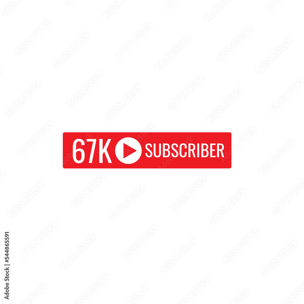 67K subscriber banner art template vector illustration. Ad banner tag for social media. 67K subscriber banner art template vector illustration. Ad banner tag for social media.