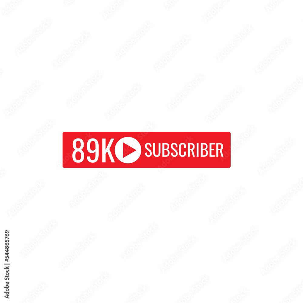 89K subscriber banner art template vector illustration. Ad banner tag for social media. 89K subscriber banner art template vector illustration. Ad banner tag for social media.