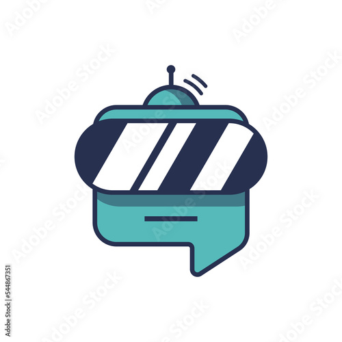 The chat bot vector design illustration. Modern flat style. Chat bot icon . Robot Logo design