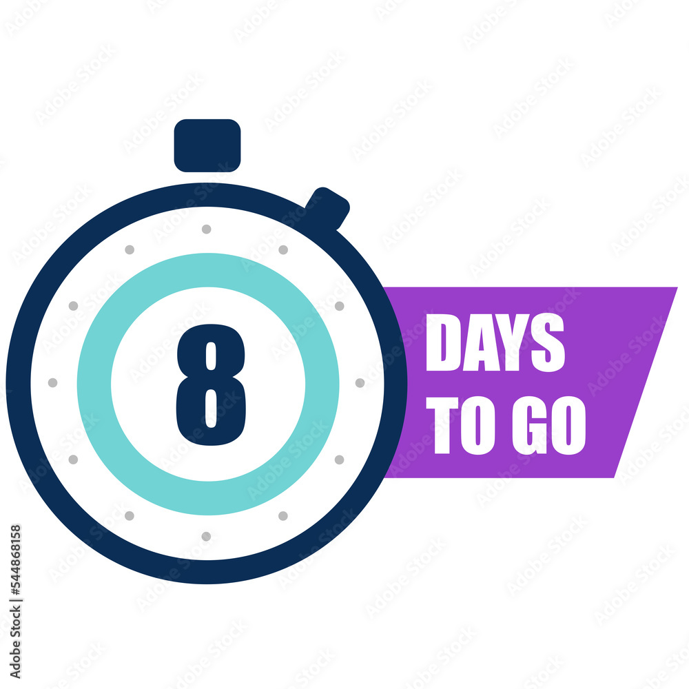 8 Days to go Badge. Count time sale. Number of days left to go. 8 Days to go Badge. Count time sale. Number of days left to go.