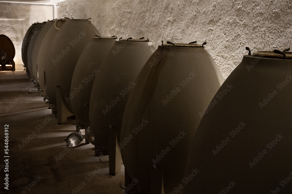 Stages of wine production from fermentation to bottling, visit to wine ...
