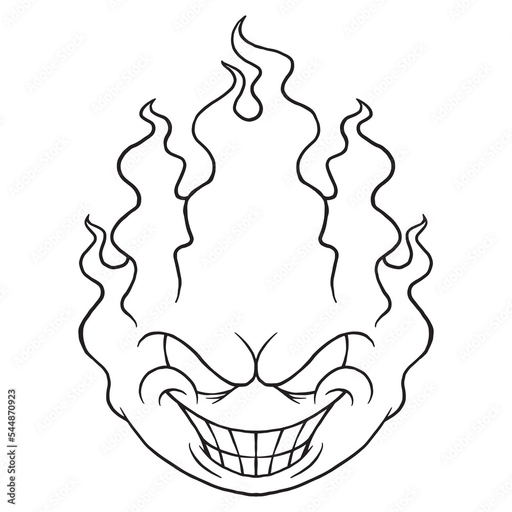 Vetor De Coloring Illustration Of Cartoon Smiling Fire Mascot Do Stock vetor-de-coloring-illustration-of-cartoon-smiling-fire-mascot-do-stock