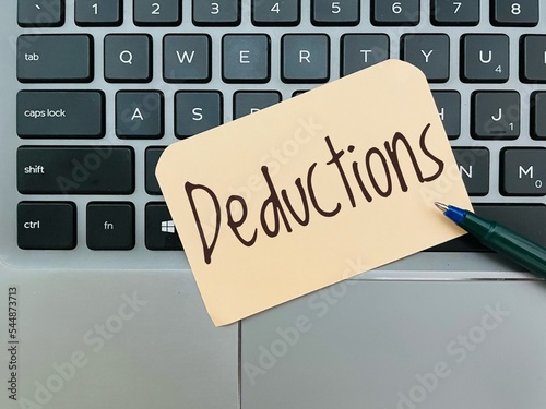 deductions word on keyboard