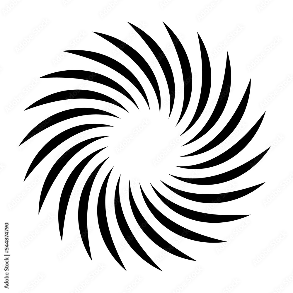Set of PNG spirals. Design element on a transparent background