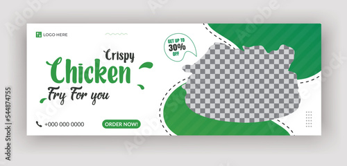 Restaurant's social media timeline cover, Special delicious food promotional, discount offer ad, or web banner design template	