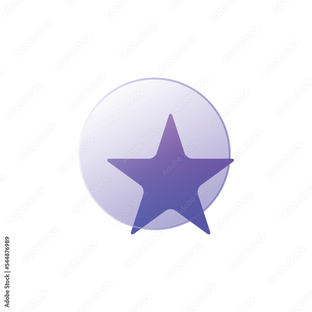 Obraz premium Gradient glass morphism star icon design vector