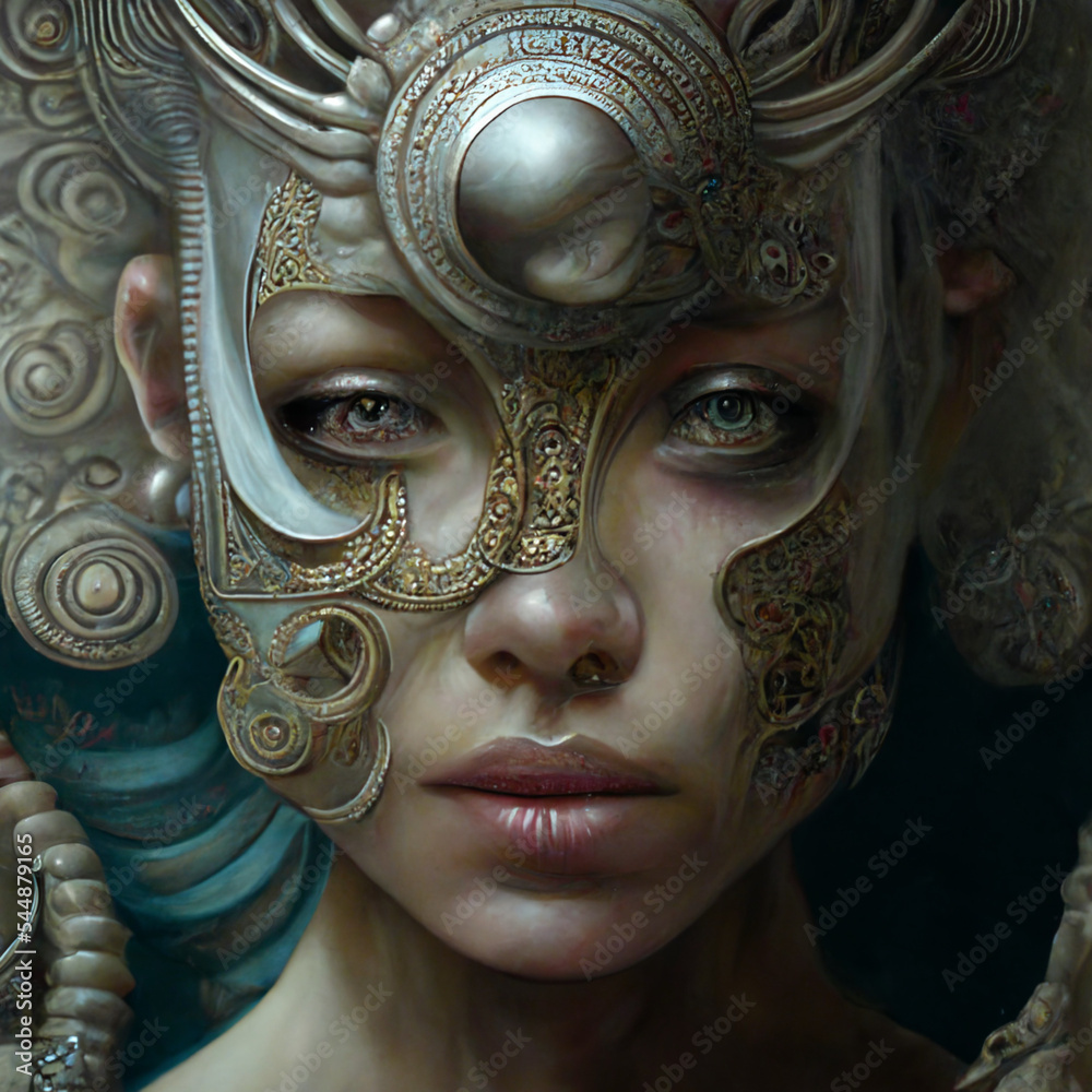 Beautiful woman in carnival mask, gen art