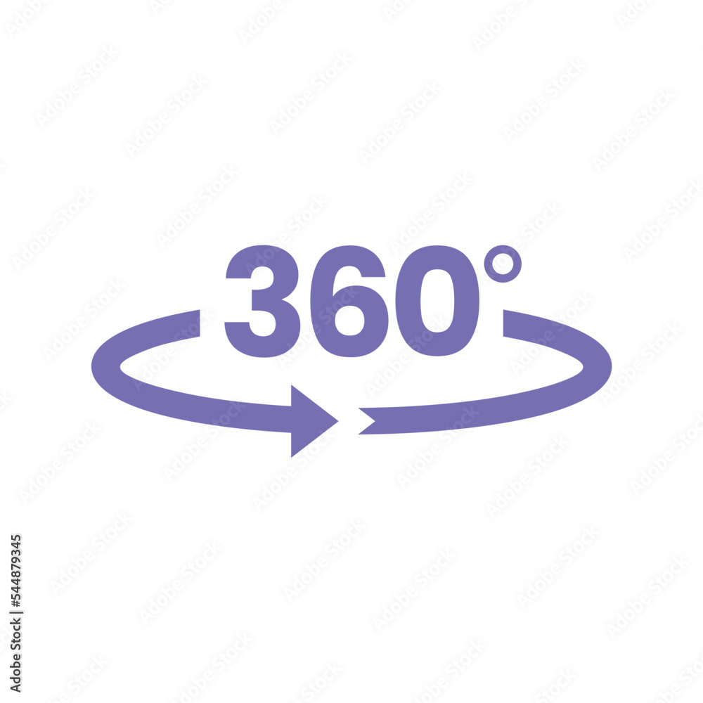 simple 360 degree icon on white background simple 360 degree icon on white background