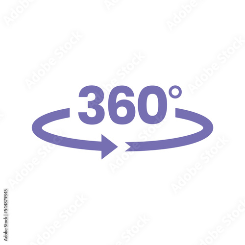 simple 360 ​​degree icon on white background
