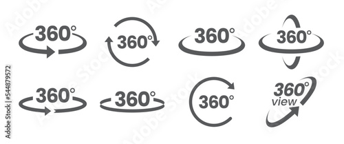 simple 360 ​​degree icon on white background