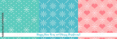 knitted winter snow snowflake love patterns background collection