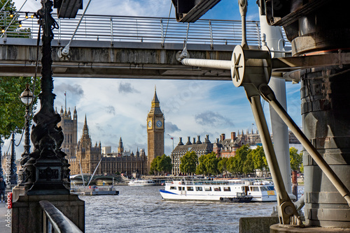 The Parliament and Big Ben on a river Thames
