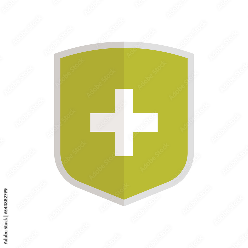 Insurance protection and security shield symbol flat illustration.
Insurance protection and security shield symbol flat illustration.