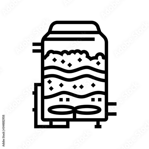 mixing mash beer production line icon vector. mixing mash beer production sign. isolated contour symbol black illustration