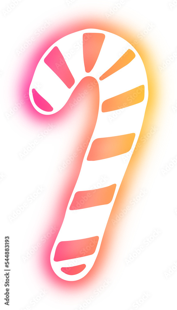 Collection of Christmas doodles neon Collection of Christmas doodles neon