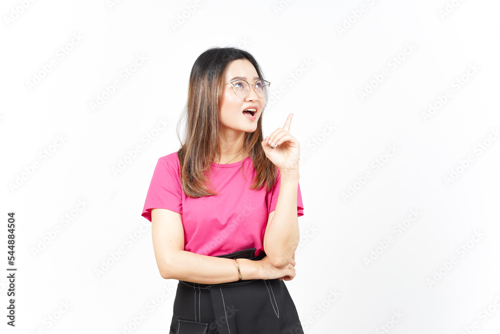 Thinking and Got a Solution Of Beautiful Asian Woman Isolated On White Background Thinking and Got a Solution Of Beautiful Asian Woman Isolated On White Background