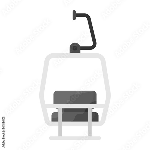 Chairlift Concept, elevated passenger ropeway vector color icon design, Winter Season Element symbol, Snowboarding Equipment Sign, extreme sports stock illustration