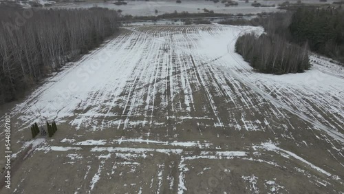 A top view of the battle site of Napoleon's army on the Berezina River photo