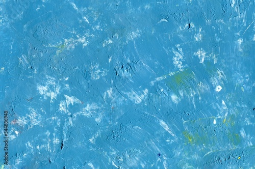 Abstract horizontal grunge decorative background made of blue plaster, acrylic