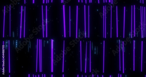 3d render with purple vertical lines on dark