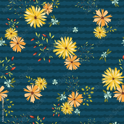 mall Wild Flower With Stripy Background