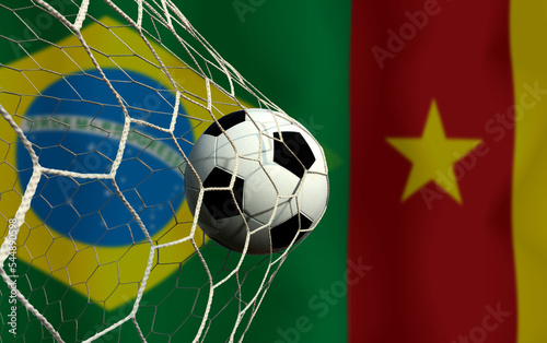 Football Cup competition between the national Brazil  and national Cameroon.