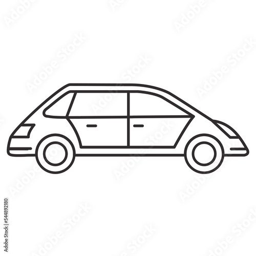 Car line icon.Outline sedan vector sign sedan.Vehicle symbol.Transportation simple style.Isolated on white background. Vector flat illustration.