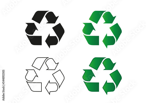 Recycle, Recycling icons set, recycling arrows. A symbol of ecology, naturalness, purity.