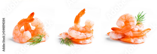 Shrimps set isolated