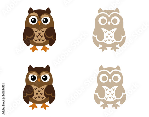 Grandfather owl (vector, logo, illustration)