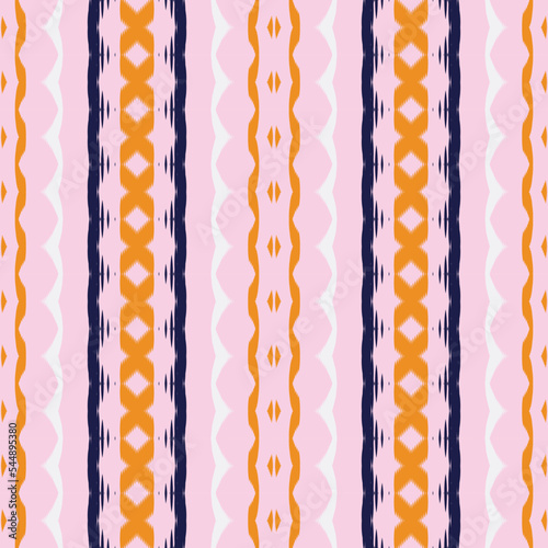 ฺฺBatik Textile Ethnic ikat stripes seamless pattern digital vector design for Print saree Kurti Borneo Fabric border brush symbols swatches party wear