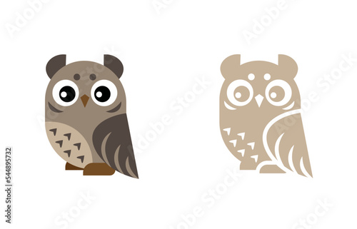 Squeezing owl (vector, logo, illustration)