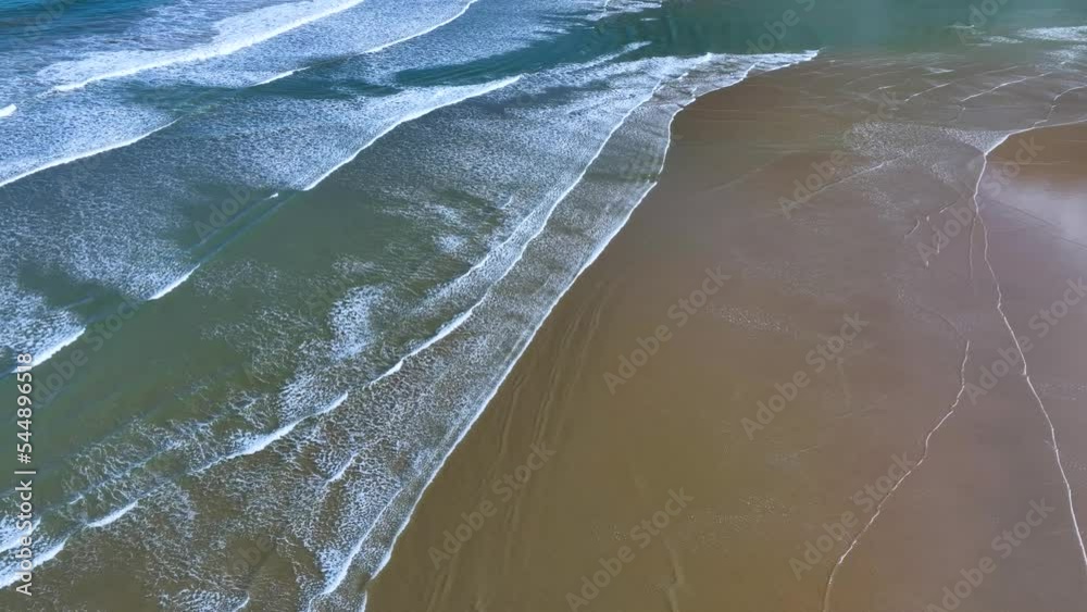 Orinon beach. Aerial view from a drone of the coastal landscape around ...