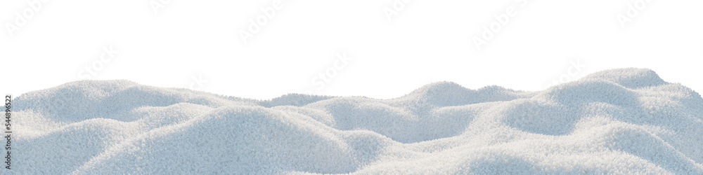 Snowy landscape isolated on png transparent background. winter decoration. Snow background. Snowdrift. 